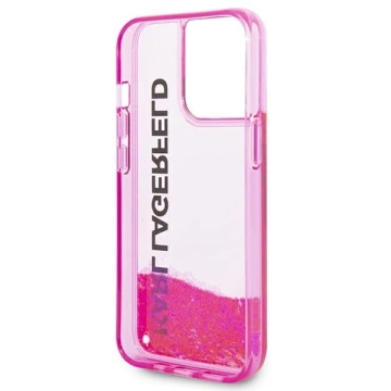 Karl Lagerfeld KLHCP14XLCKVF case for iPhone 14 Pro Max 6.7" hard case Liquid Glitter Elong pink/pink
