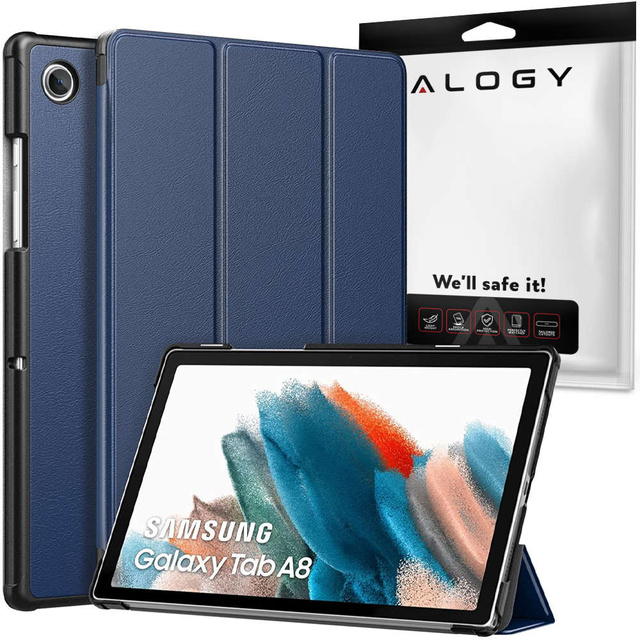 Чохол-книжка Alogy для Samsung Galaxy Tab A8 2021 SM-X200 / SM-X205 Темно-синій фольгований стилус