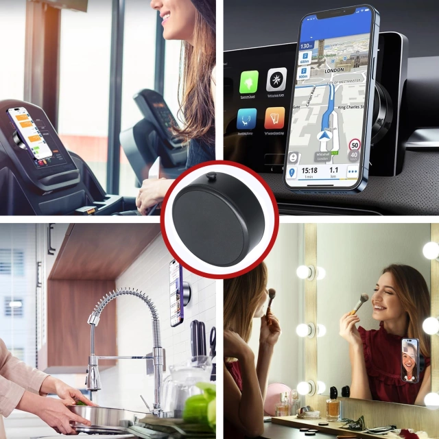 Magnetický držiak na telefón do auta pre Magsafe s vákuovou prísavkou, otočný o 360°, na čelné sklo/obrazovku/displej/zrkadlá/iPhone