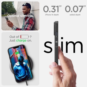Etui Spigen Liquid Air für Apple iPhone 14 Plus Mattschwarz