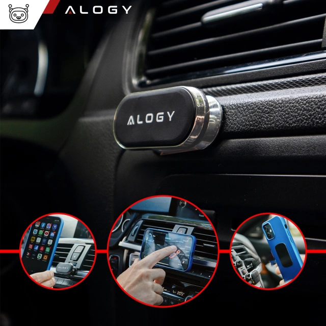 Alogy Magnetic Car Holder Universal for Phone on the Cockpit for the Board Black