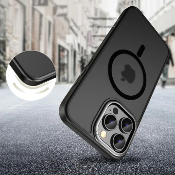 Etui iPhone 16 Pro MagEdge MagSafe Case Cover Matte Black/GunMetal