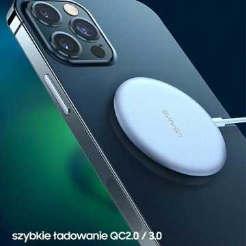USAMS Induktionsladegerät US-CD160 magnetisch W2 15W Aluminium iPhone 12 Serie Silber/Silber CD160DZ01