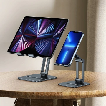 Baseus Desktop Biaxial Foldable металева підставка для смартфона/підставка сіра (LUSZ000013)