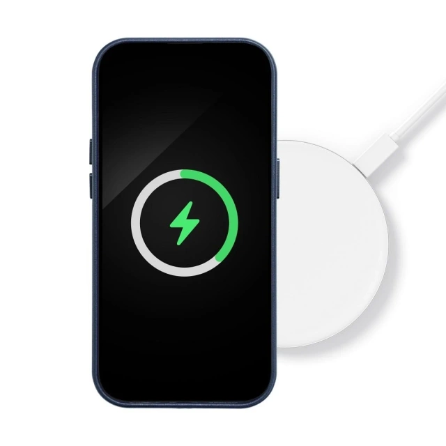 Kožené puzdro Mag Cover kompatibilné s MagSafe pre Apple iPhone 15 Pro Max modré