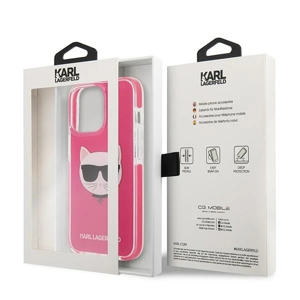 Etui Karl Lagerfeld KLHCP13XTPECPI pro iPhone 13 Pro Max 6,7" pevné pouzdro Choupette Head