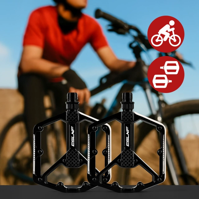 Pedały do roweru rowerowe platformowe MTB aluminiowe komplet 2szt Aluminium Czarne