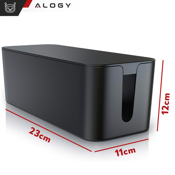 Káblový organizér stolový podlahový kontajner káblový box Alogy Box S 23cm Čierny