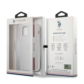 Puzdro na telefón US Polo Tricolor Collection iPhone 12 mini 5,4". biela/biela