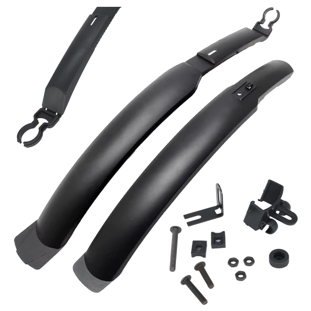 Błotniki rowerowe zestaw przód i tył komplet Alogy BikeShield Set wachlarze uniwersalne Błotnik rowerowy Czarne