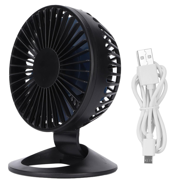 Alogy Mini Portable Noiseless Fan for Desk Table Black