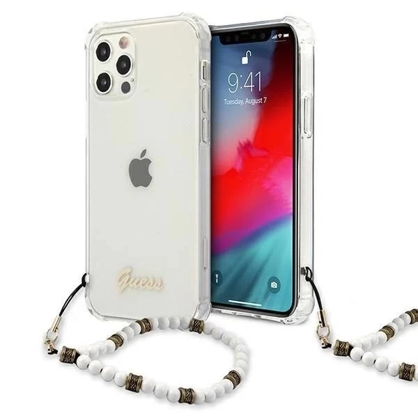Guess GUHCP12LKPSWH iPhone 12 Pro Max 6,7" Прозорий жорсткий чохол White Pearl