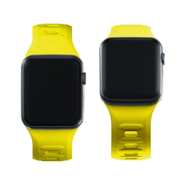 Hodinky pre inteligentné hodinky 3mk silikónový remienok na hodinky Apple Watch 42/44/45/49 mm žltý