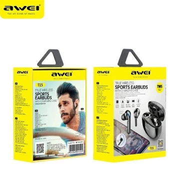 AWEI Bluetooth 5.0 Kopfhörer T15P TWS Dockingstation schwarz/schwarz