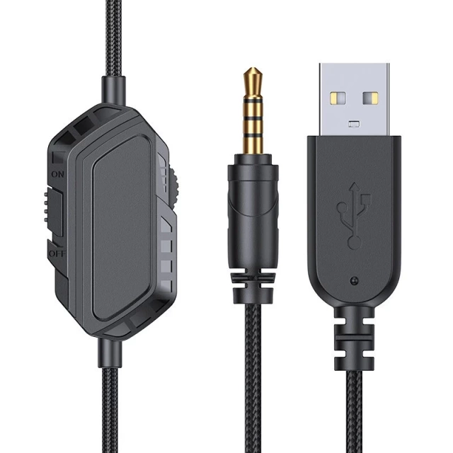 Herné slúchadlá do uší Joyroom 3,5 mm mini jack s diaľkovým ovládaním a mikrofónom pre hráčov čierne (JR-HG1 zelené)