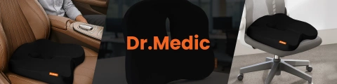 Ергономічна офісна подушка DR.MEDIC SeatRest™ для автокрісла, підтримка куприка, для офісного крісла, автокрісла