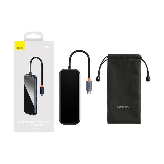 4in1 Adapter Baseus Hub USB-C to 4xUSB 3.0 (dark gray)