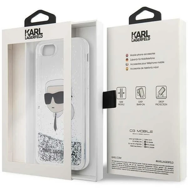 Захисний чохол для телефону Karl Lagerfeld KLHCI8LNKHCH для Apple iPhone 7/8/ SE 2020/2022 silver/silver hardcase Glitter Karl Head