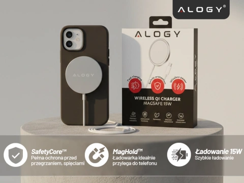 Alogy bezdrátová nabíječka pro MagSafe 20W pro iPhone 12/13/14 / PRO / MAX / MINI bílá