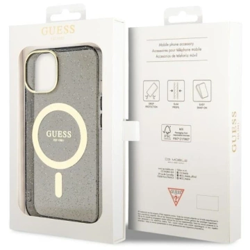 Etui Guess GUHMP14MHCMCGK pre iPhone 14 Plus 6,7" pevné puzdro Glitter Gold MagSafe