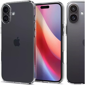 Sklenené puzdro na iPhone 16 Spigen Liquid Crystal ochranný kryt Crystal Clear puzdro na telefón