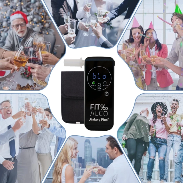 FITalco Galaxy Plus Breathalyzer Sobriety Tester with Platinum Electrochemical Sensor Electrochemical Black