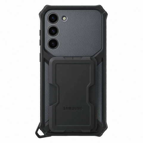 Samsung Rugged Gadget Case for Samsung Galaxy S23 Plus armored cover ring holder stand gray