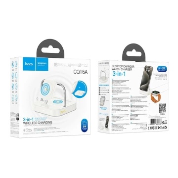 Hoco CQ16A 3in1 Wireless Charger Apple Watch Smartphone Kopfhörer Schwarz