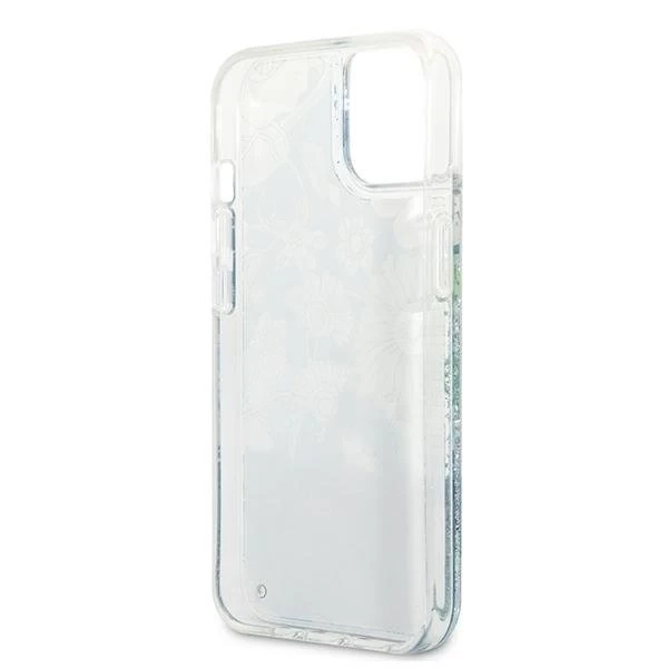 Guess GUHCP13MLFLSN iPhone 13 6,1" зелений/зелений твердий чохол Flower Liquid Glitter
