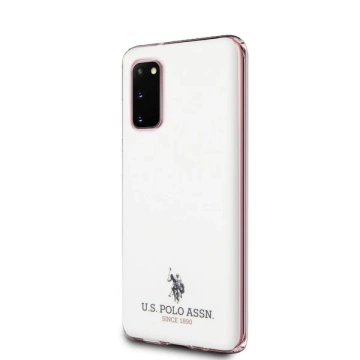 Pouzdro na telefon US Polo Shiny pro Samsung Galaxy S20 bílá/bílá