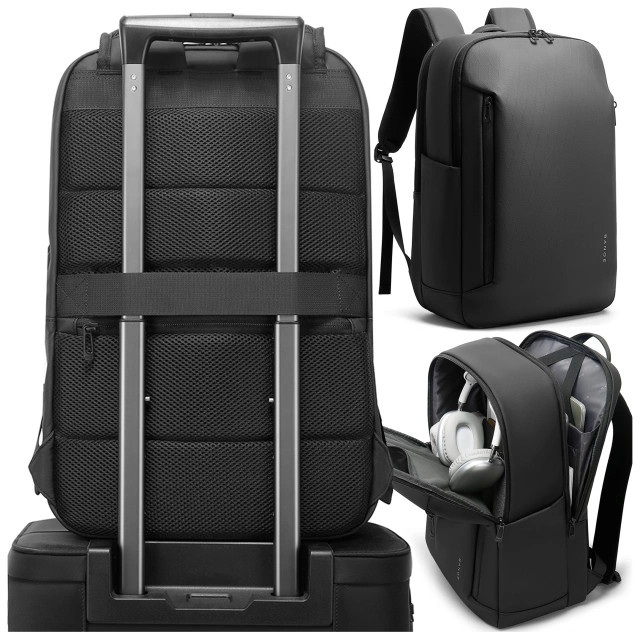Plecak wodoodporny Bange 26L na laptopy do 15.6" – pojemny i wygodny, odporny i oddychający, miejski i podróżny do pracy i samolotu, unisex – Czarny