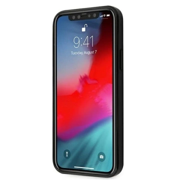 Puzdro Ferrari iPhone 12 mini 5,4" čierne/čierne pevné puzdro On Track Real Carbon