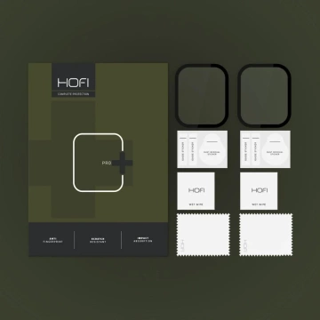 Гібридне скло Hofi Hybrid Pro 2-Pack для Apple Watch 7/8/9 (45 мм) чорне