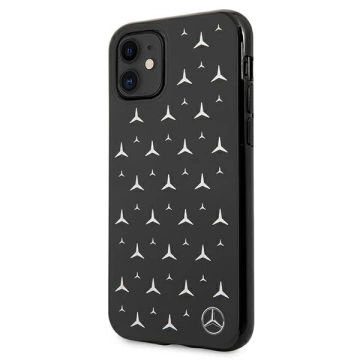 Mercedes MEHCN61ESPBK ochranné pouzdro pro Apple iPhone 11 / Xr 6.1" černo/černé pevné pouzdro Silver Stars Pattern