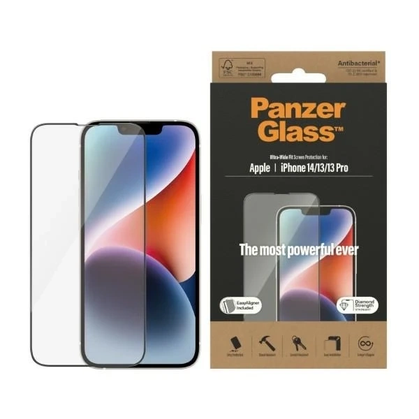 Szkło PanzerGlass Ultra-Wide Fit для iPhone 14 / 13 Pro / 13 6,1" Захист екрану Privacy Antibacterial Easy Aligner Включено P2783