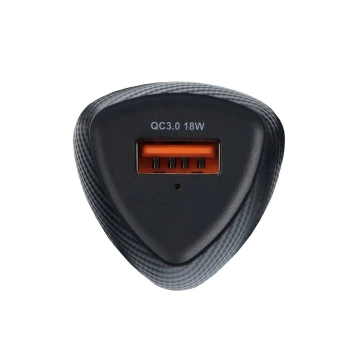 Автомобільний зарядний пристрій Forcell Carbon QC 3.0 18 Вт USB чорного кольору