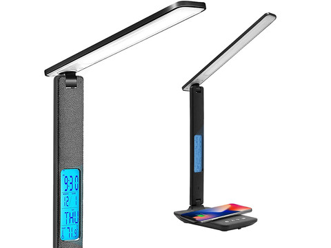 Alogy LED desk lamp 10W Qi induction charger with display Black