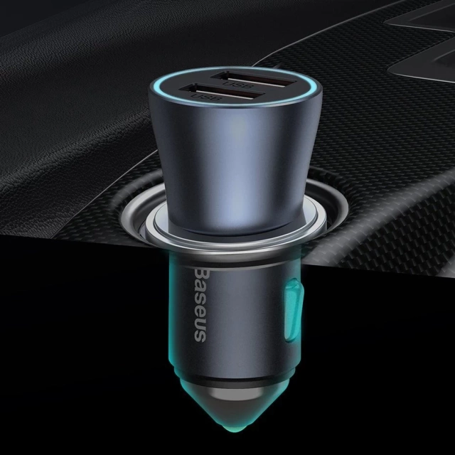 Baseus Golden Contactor Pro schnelles Autoladegerät 2x USB 40 W Quick Charge SCP FCP AFC USB Kabel - USB Typ C grau (TZCCJD-A0G)