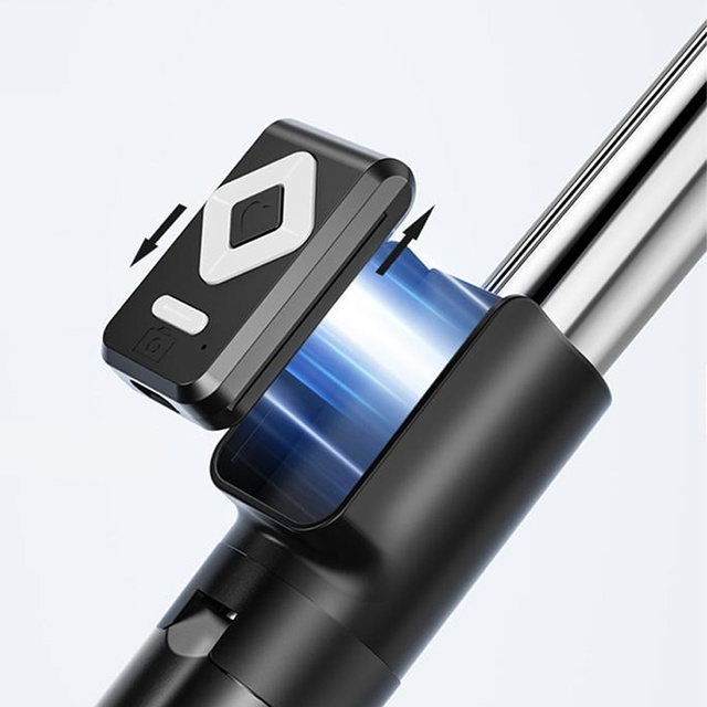 Držák na telefon Selfie Stick Stativ Ring LED Stativ s dálkovým ovládáním Bluetooth Černá