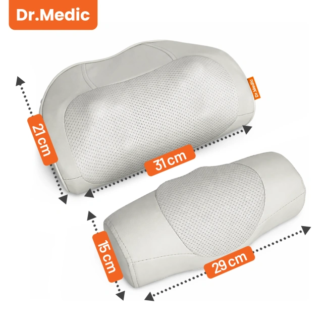 Poduszka masująca elektryczna na szyję i kark – masażer z pilotem, funkcja grzania zagłówka, relaks i redukcja napięcia mięśni – Dr.Medic RelaxNeck™
