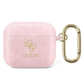 Etui ochronne na słuchawki Guess do AirPods 3 cover różowy/pink Glitter Collection 