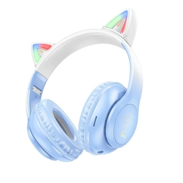 Wireless Bluetooth Headphones HOCO W42 Cat Ears Sky Blue