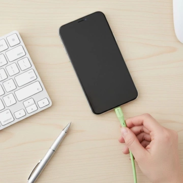 Kabel USB-C – USB-C 100W Forcell F-Energy Silicone 1 m C347 zielony