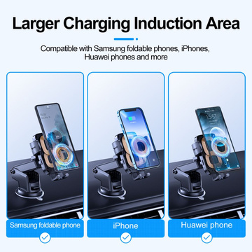 Joyroom JR-ZS246 cockpit car holder with Wireless 15W Black charger