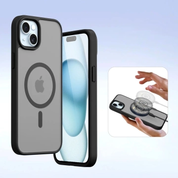 Kožené pouzdro na iPhone 15 Dux Ducis Lawa MagSafe Black