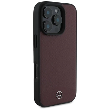 Etui Mercedes до iPhone 16 Pro Max 6.9" Czerwone MagSafe Hardcase Textured And Plain Leather
