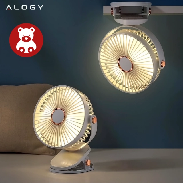 Fan Windmill Pinwheel Portable Clip Alogy Desktop Baby Stroller Cordless White