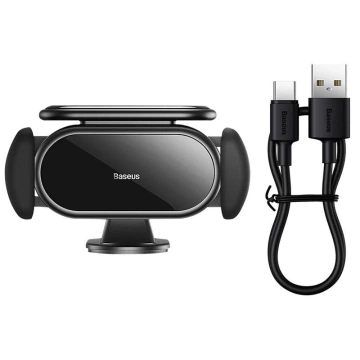 Baseus Steel Cannon Pro držiak do elektromobilu so solárnou nabíjačkou (čierny)