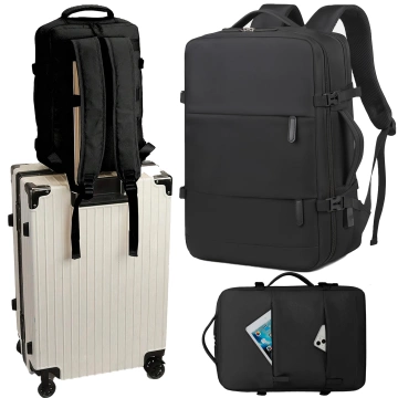 Alogy Backpack for Laptop Travel Accessories 46x32x15 cm for Work School Plane Travel Men's Women's Black