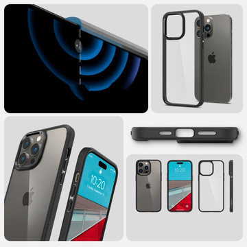 Etui obudowa pouzdro Spigen Ultra Hybrid do Apple iPhone 14 Pro Matte Black Kabel 1m Lightning